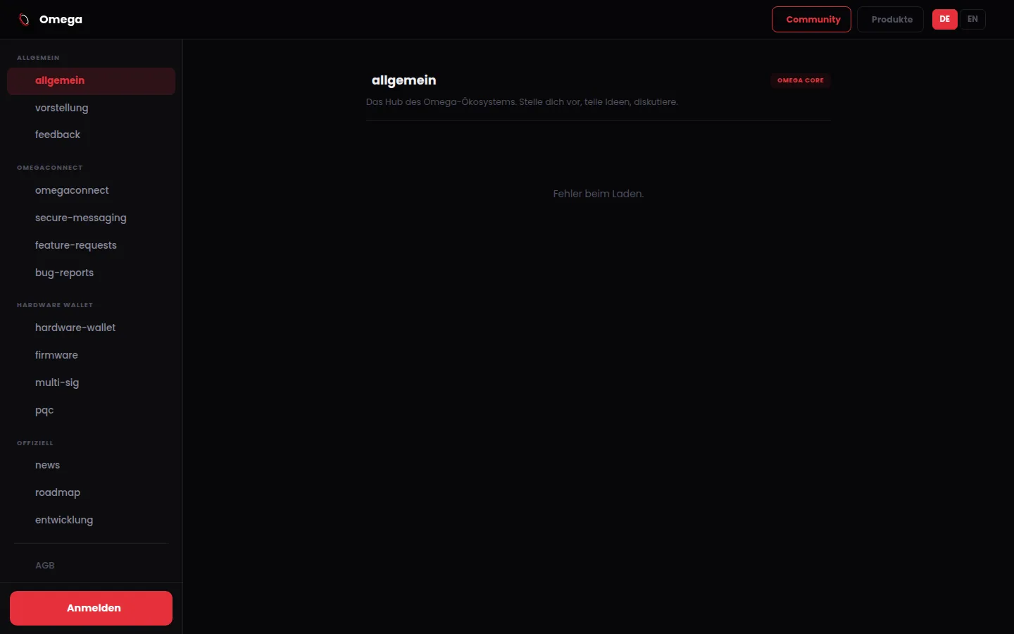 Omega Community – Desktop