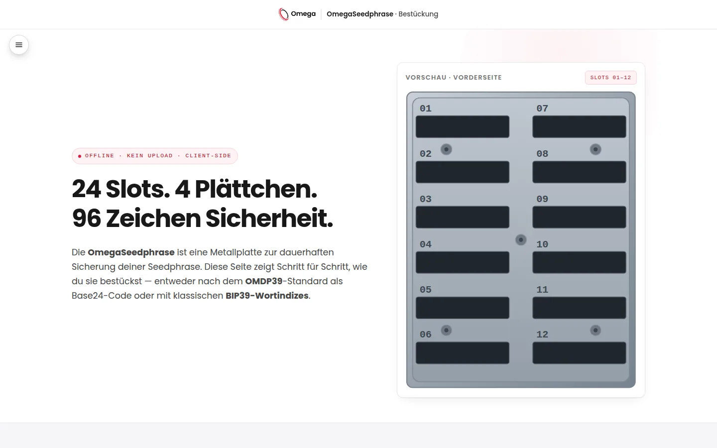 OmegaSeedphrase – Desktop